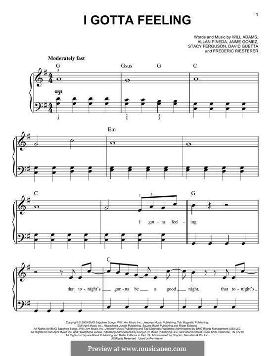 The black eyed peas i gotta feeling lyrics makeunity