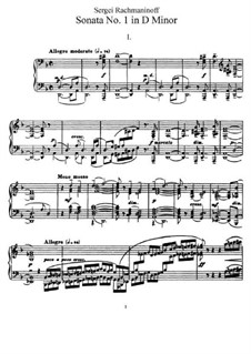 Piano Sonata No.1 in D Minor, Op.28: For a single performer by Sergei Rachmaninoff