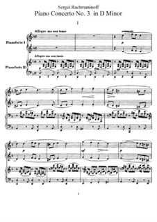 Piano Concerto No.3 in D Minor, Op.30: Version for two pianos four hands by Sergei Rachmaninoff