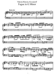 Fugue in G Minor: For piano by Nikolai Rimsky-Korsakov