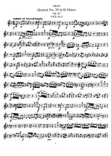 String Quartet No.35 in D Minor, Hob.III/43 Op.42: Violin II part by Joseph Haydn
