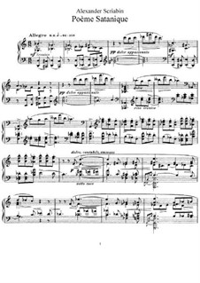 Poème satanique, Op.36: For piano by Alexander Scriabin