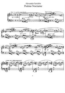 Poème-nocturne, Op.61: For piano by Alexander Scriabin