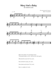 Mary Had a Baby: For guitar by folklore
