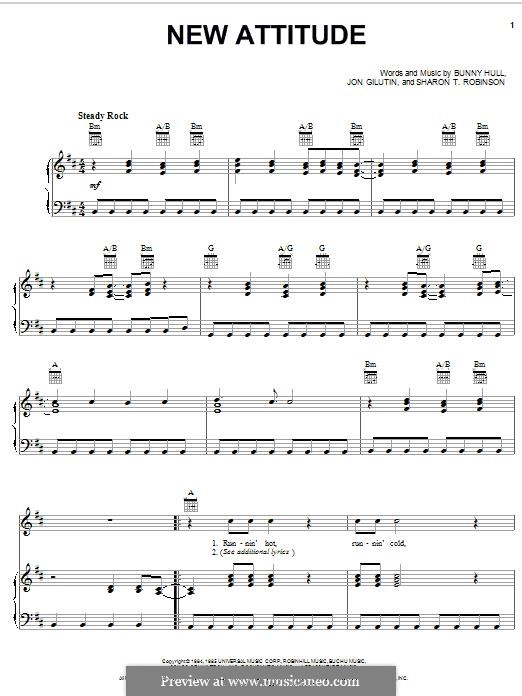 New Attitude (Patti LaBelle): For voice and piano (or guitar) by Bunny Hull, Sharon T. Robinson, Jon Gilutin