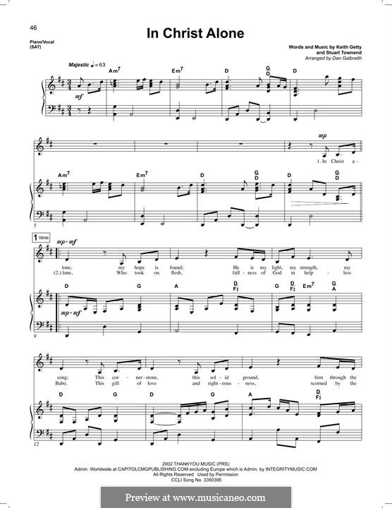 In Christ Alone (Newsboys): For voice and piano by Keith Getty, Stuart Townend