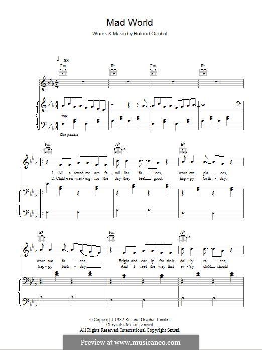 Calaméo - Mad World - Michael Andrews (feat. Gary Jules) - Sheet Music -  Free