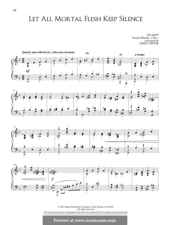 Let All Mortal Flesh Keep Silence: For piano by folklore