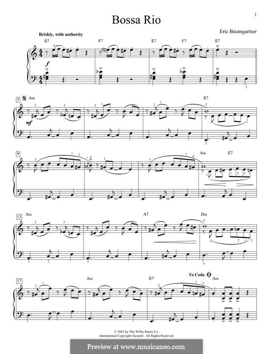 Bossa Rio by E. Baumgartner - sheet music on MusicaNeo