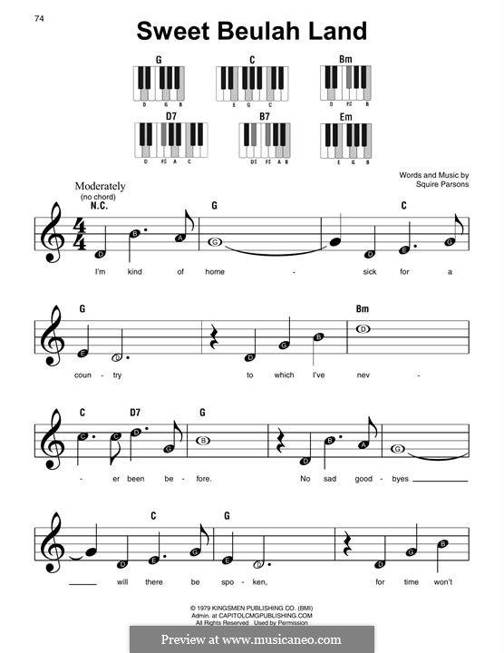 Sweet Beulah Land: For piano by Squire Parsons