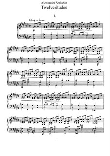 Twelve Etudes, Op.8: Complete set by Alexander Scriabin