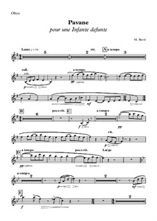 Pavane pour une infante défunte (Pavane for a Dead Princess), M.19: Oboe part by Maurice Ravel