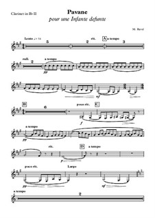 Pavane pour une infante défunte (Pavane for a Dead Princess), M.19: Clarinet II part by Maurice Ravel