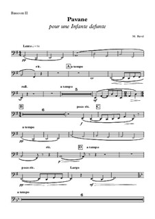 Pavane pour une infante défunte (Pavane for a Dead Princess), M.19: Bassoon II part by Maurice Ravel