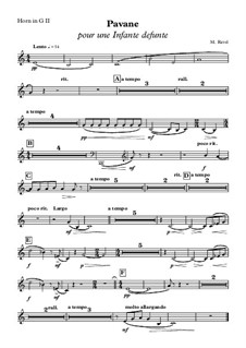 Pavane pour une infante défunte (Pavane for a Dead Princess), M.19: Horn in G II part by Maurice Ravel