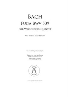 Prelude and Fugue No.9 in D Minor, BWV 539: Fuga for woodwind quintet by Johann Sebastian Bach