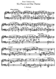Six Pieces on One Theme, TH 134 Op.21: Complete set by Pyotr Tchaikovsky