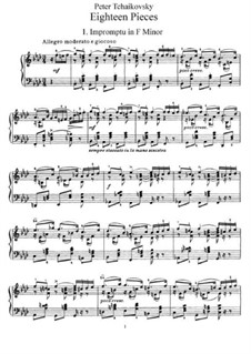 Eighteen Pieces for Piano, TH 151 Op.72: Complete set by Pyotr Tchaikovsky