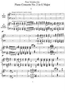 Concerto for Piano and Orchestra No.2 in G Major, TH 60 Op.44: Version for two pianos by Pyotr Tchaikovsky