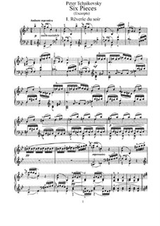 Six Pieces for Piano, TH 133 Op.19: Complete set by Pyotr Tchaikovsky