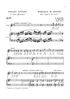 I puritani (The Puritans): Romanza di Arturo by Vincenzo Bellini