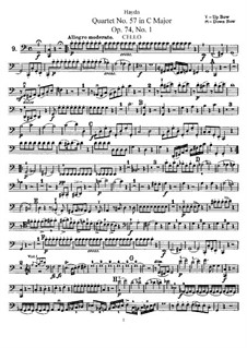 String Quartet No.57 in C Major, Hob.III/72 Op.74 No.1: Cello part by Joseph Haydn