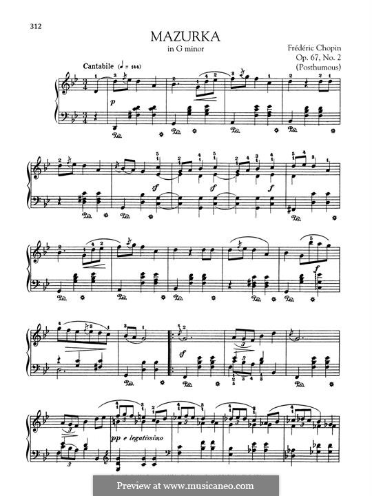 Mazurkas, Op. posth.67: No.2 in G Minor by Frédéric Chopin