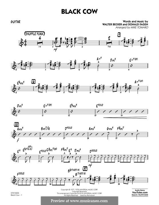 Black Cow (Steely Dan) by D. Fagen, W. Becker - sheet music on MusicaNeo