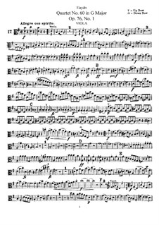 String Quartet No.60 in G Major, Hob.III/75 Op.76 No.1: Viola part by Joseph Haydn