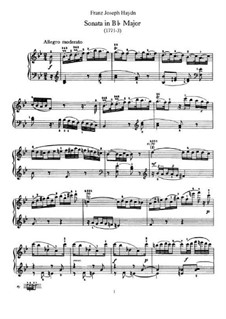 Sonata for Piano No.20 in B Flat Major, Hob.XVI/18: For a single performer by Joseph Haydn