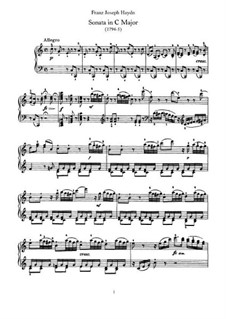 Sonata for Piano No.60 in C Major, Hob.XVI/50: For a single performer by Joseph Haydn