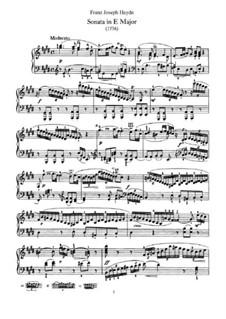 Sonata for Piano No.46 in E Major, Hob.XVI/31: For a single performer by Joseph Haydn