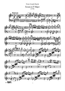 Sonata for Piano No.44 in F Major, Hob.XVI/29: For a single performer by Joseph Haydn