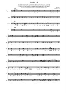 Psalm 15 for Choir (SATB), MVWV 1274: Psalm 15 for Choir (SATB) by Maurice Verheul