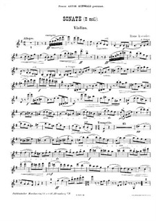Sonata for Violin and Piano in E Minor: Solo part by Hans Koessler