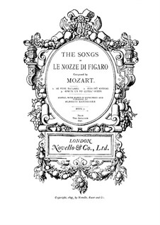 Three Songs of Figaro: For voice and piano by Wolfgang Amadeus Mozart