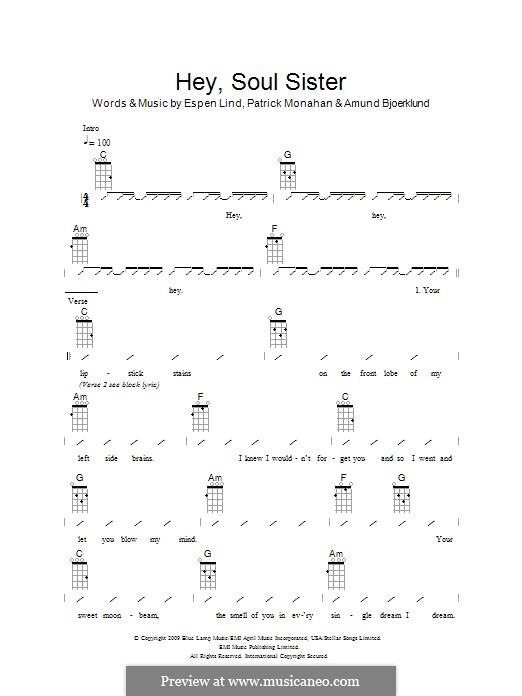 Hey, Soul Sister (Train): For ukulele (The Ukuleles) by Amund Bjorklund, Espen Lind, Patrick Monahan