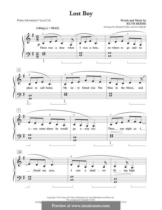 Lost Boy by R. Berhe - sheet music on MusicaNeo