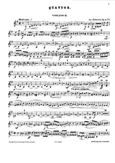 Quartet for Strings No.4 in E Minor, Op.47 No.1: Violin II part by Anton Rubinstein