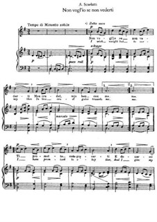 Non vogl'io se non vederti: Piano-vocal score by Alessandro Scarlatti