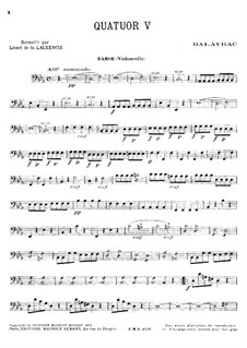 String Quartet No.5 in E Flat Major: Cello part by Nicolas-Marie d'Alayrac