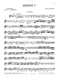 String Quartet No.5 in E Flat Major: Violin II part by Nicolas-Marie d'Alayrac
