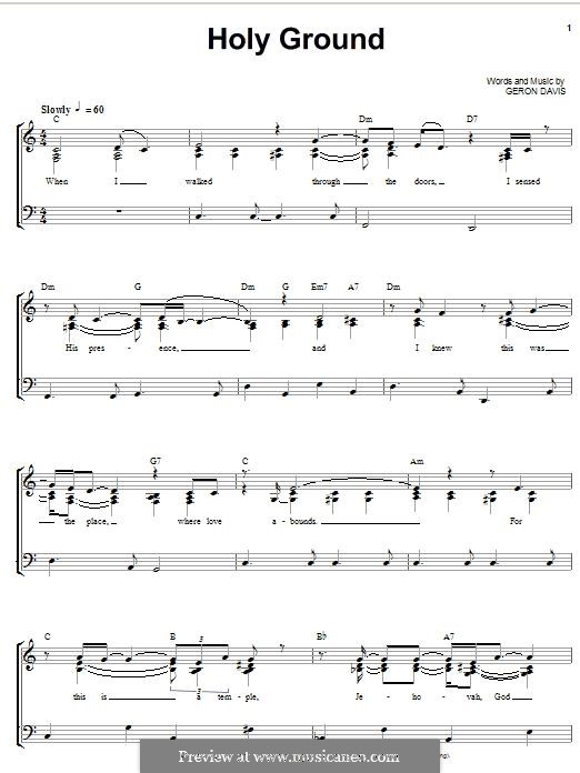 Holy Ground Script Holy Ground (Barbra Streisand) by G. Davis - sheet music on MusicaNeo