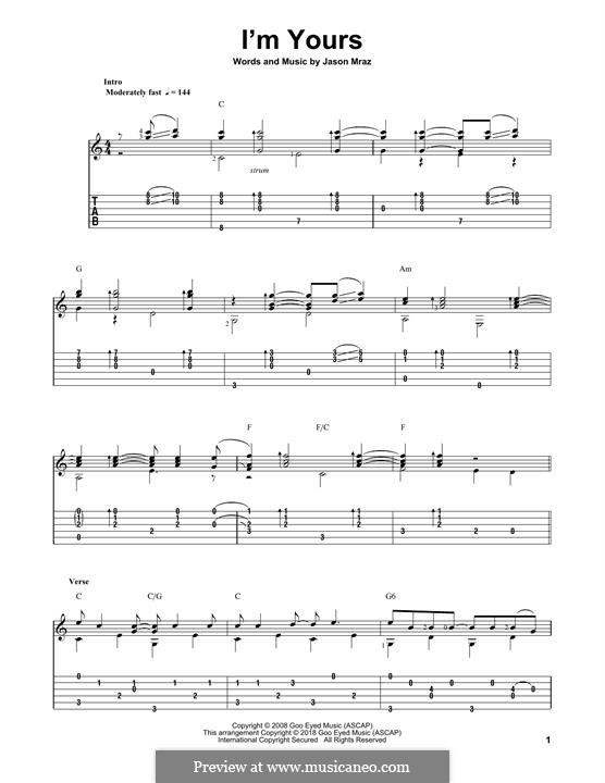 I'm Yours: For guitar with tab by Jason Mraz