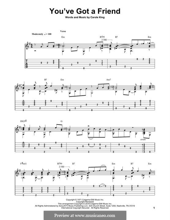 You Ve Got A Friend By C King Sheet Music On Musicaneo