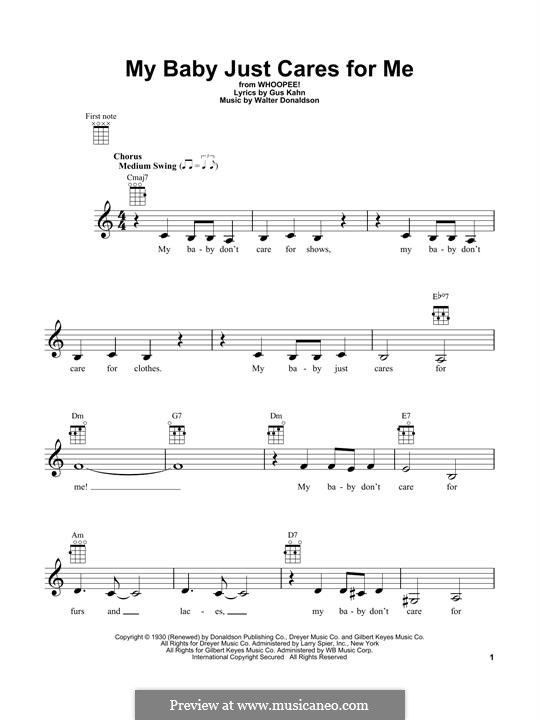 My Baby Just Cares for Me (Nina Simone): For ukulele by Walter Donaldson