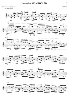 No.13 in A Minor, BWV 784: For guitar by Johann Sebastian Bach