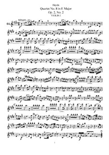 String Quartet No.8 in E Major, Hob.III/8 Op.2 No.2: Violin I part by Joseph Haydn