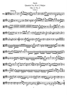 String Quartet No.8 in E Major, Hob.III/8 Op.2 No.2: Viola part by Joseph Haydn