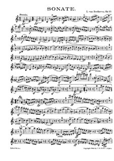 Sonata for Violin and Piano No.4, Op.23: Solo part by Ludwig van Beethoven